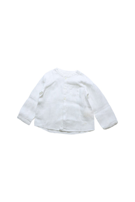 A White Long Sleeve Shirts from Nanos in size 12-18M for boy. (Front View)