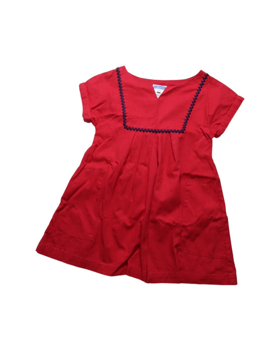A Red Short Sleeve Dresses from Jacadi in size 6T for girl. (Front View)