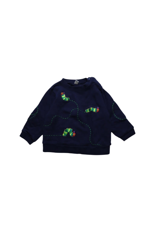 A Navy Crewneck Sweatshirts from Graniph in size 18-24M for boy. (Front View)