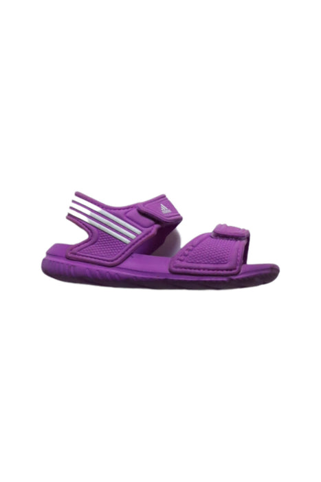A Purple Sandals from Adidas in size 18-24M for girl. (Front View)