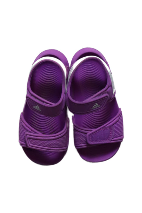 A Purple Sandals from Adidas in size 18-24M for girl. (Back View)