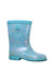 A Teal Rain Boots from Moonstar in size 6T for girl. (Front View)