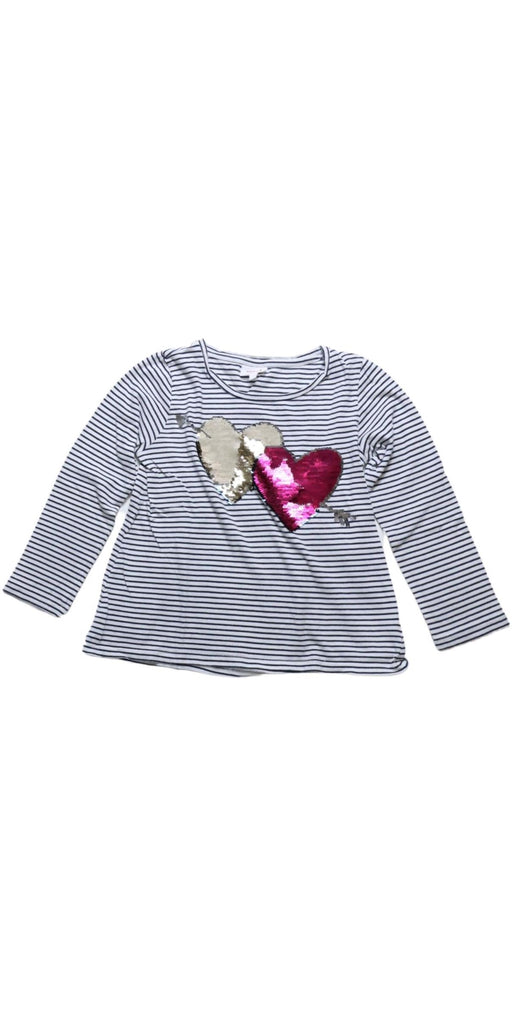 A Navy Long Sleeve Tops from Seed in size 7Y for girl. (Front View)