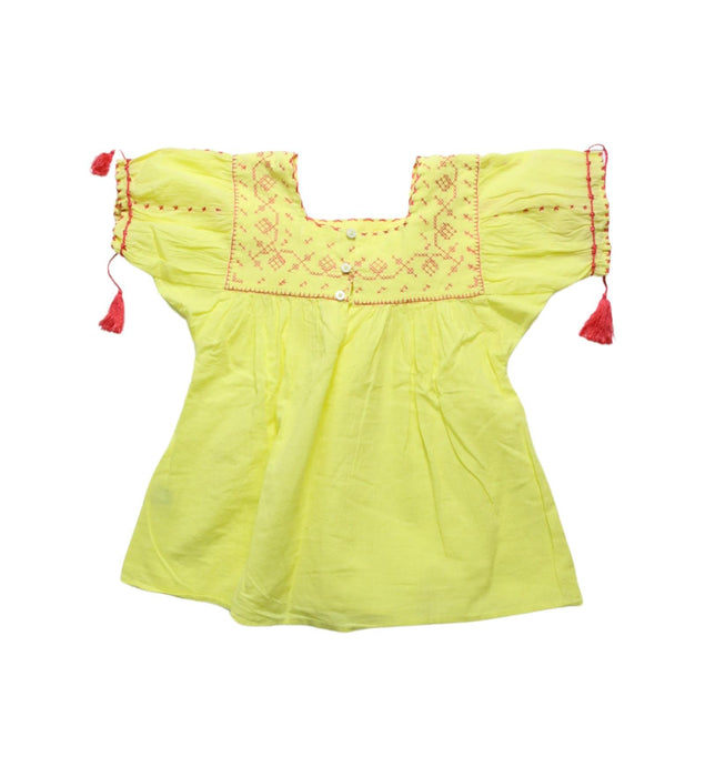 A Yellow Short Sleeve Tops from Kidsagogo in size 4T for girl. (Back View)