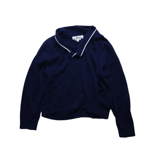 A Navy Buttoned Sweatshirts from Bonpoint in size 6T for girl. (Front View)