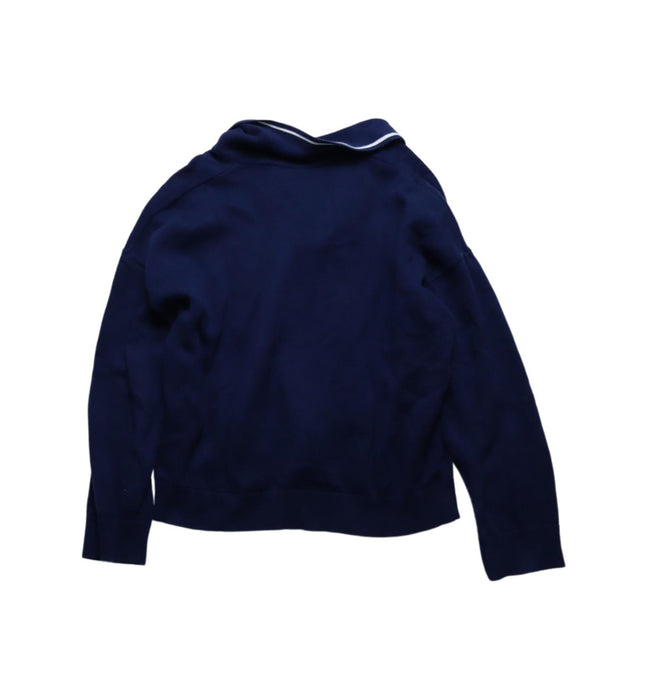 A Navy Buttoned Sweatshirts from Bonpoint in size 6T for girl. (Back View)