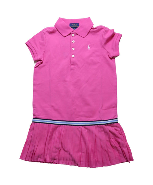 A Pink Short Sleeve Dresses from Polo Ralph Lauren in size 6T for girl. (Front View)