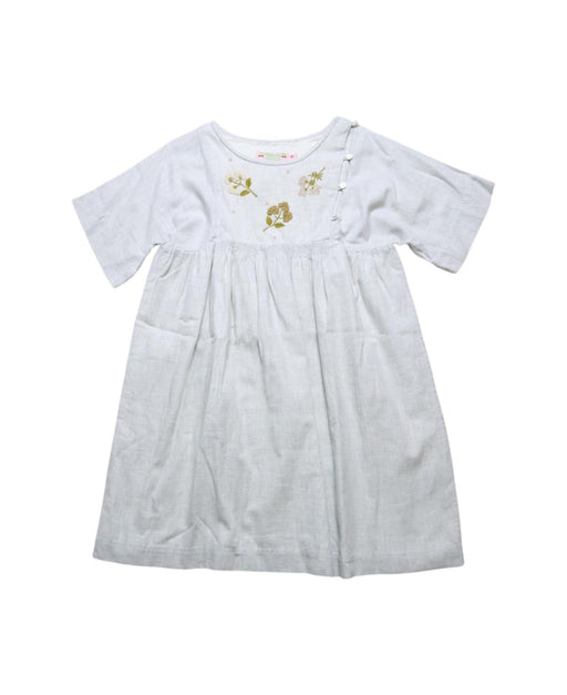 A Grey Short Sleeve Dresses from Bonpoint in size 8Y for girl. (Front View)