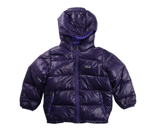 A Purple Puffer/Quilted Jackets from Patagonia in size 3T for girl. (Front View)