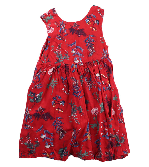 A Red Sleeveless Dresses from Joules in size 6T for girl. (Front View)