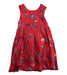A Red Sleeveless Dresses from Joules in size 6T for girl. (Back View)
