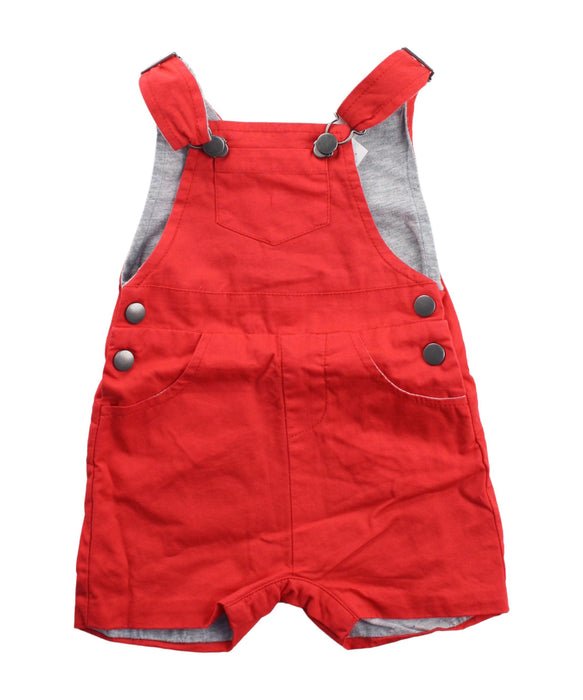 A Orange Overall Shorts from Seed in size 0-3M for girl. (Front View)