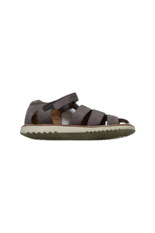 A Brown Sandals from Pom d’Api in size 6T for girl. (Front View)
