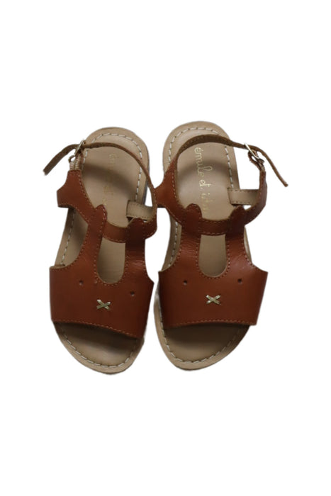 A Brown Sandals from Emile et Ida in size 5T for girl. (Back View)