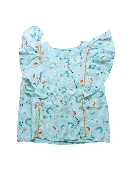 A Blue Short Sleeve Tops from Velveteen in size 6T for girl. (Front View)