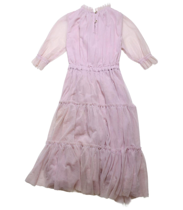 A Pink Short Sleeve Dresses from Velveteen in size 8Y for girl. (Back View)