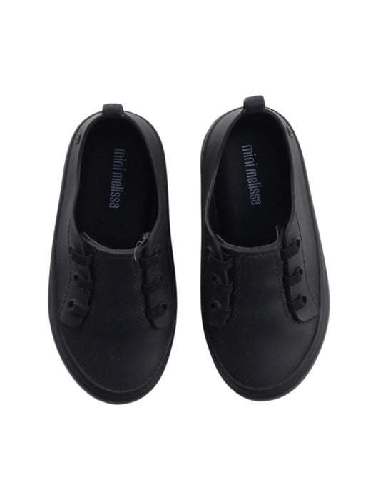 A Black Sneakers from Mini Melissa in size 3T for boy. (Back View)