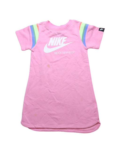 A Pink Short Sleeve Dresses from Nike in size 4T for girl. (Front View)
