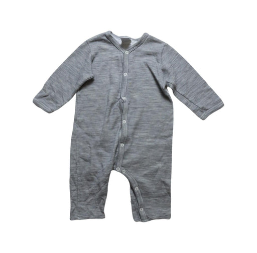 A Grey Long Sleeve Jumpsuits from Petit Bateau in size 6-12M for neutral. (Front View)