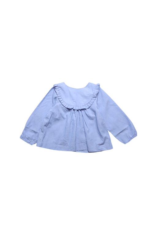 A Blue Long Sleeve Tops from Jacadi in size 12-18M for girl. (Front View)