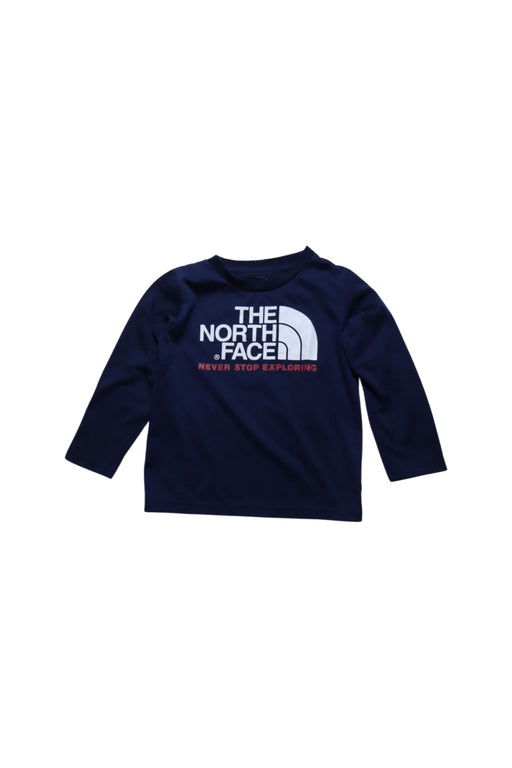 A Navy Long Sleeve Tops from The North Face in size 4T for boy. (Front View)