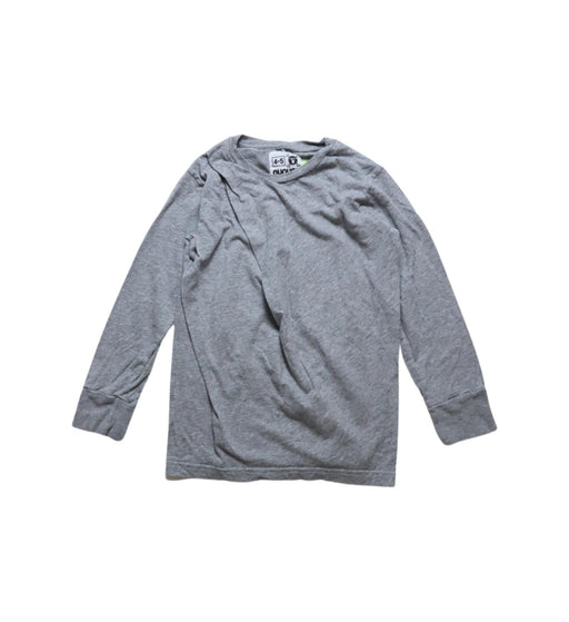 A Grey Long Sleeve Tops from Nununu in size 4T for girl. (Front View)