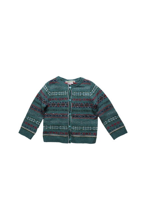 A Teal Cardigans from Bonpoint in size 2T for girl. (Front View)