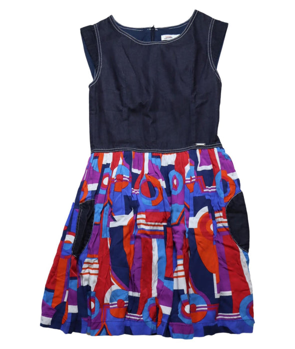 A Blue Sleeveless Dresses from Junior Gaultier in size 10Y for girl. (Front View)