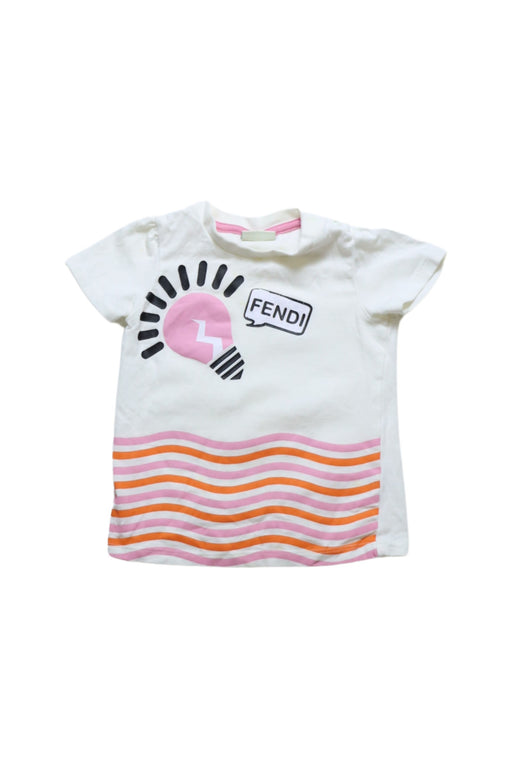 A White Short Sleeve T Shirts from Fendi in size 6-12M for girl. (Front View)
