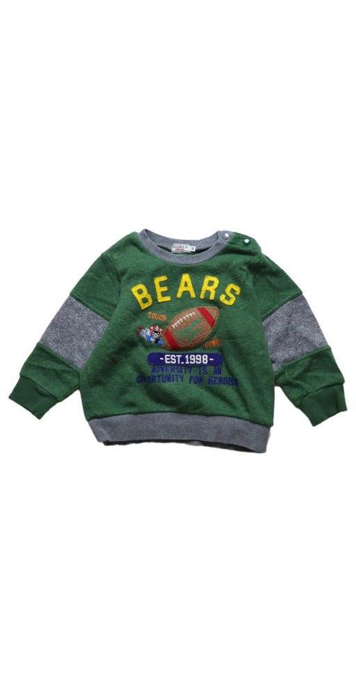 A Green Crewneck Sweatshirts from Miki House in size 18-24M for boy. (Front View)