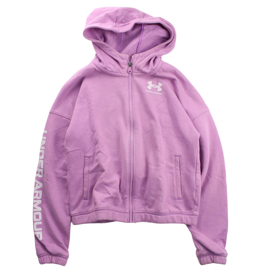A Purple Zippered Sweatshirts from Under Armour in size 14Y for girl. (Front View)