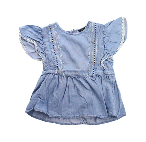 A Blue Short Sleeve Tops from IKKS in size 8Y for girl. (Front View)