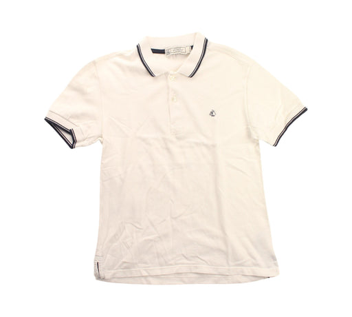 A White Short Sleeve Polos from Petit Bateau in size 10Y for boy. (Front View)