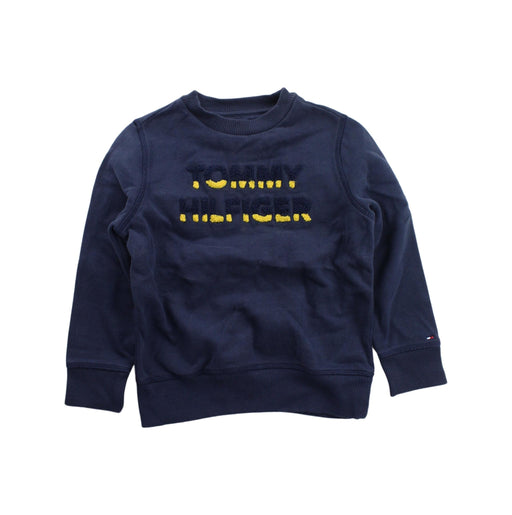 A Blue Crewneck Sweatshirts from Tommy Hilfiger in size 4T for boy. (Front View)