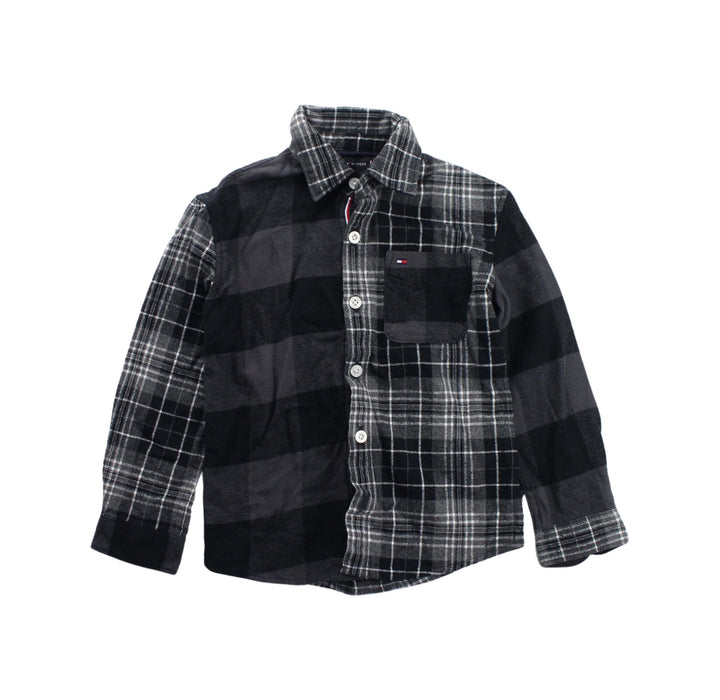 A Black Long Sleeve Shirts from Tommy Hilfiger in size 4T for boy. (Front View)