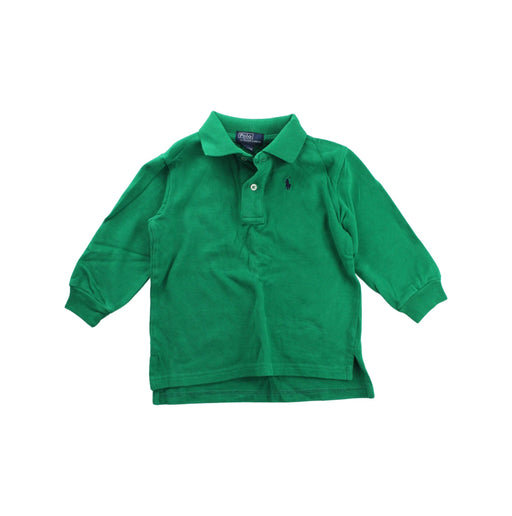 A Green Long Sleeve Polos from Polo Ralph Lauren in size 2T for boy. (Front View)