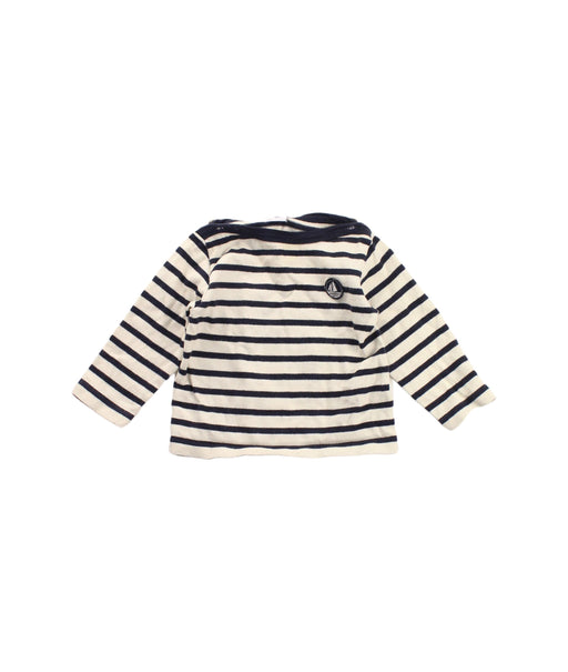 A Blue Long Sleeve Tops from Petit Bateau in size 6-12M for boy. (Front View)