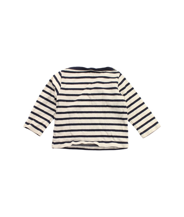 A Blue Long Sleeve Tops from Petit Bateau in size 6-12M for boy. (Back View)