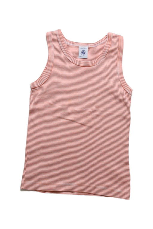 A Orange Sleeveless T Shirts from Petit Bateau in size 6T for boy. (Front View)