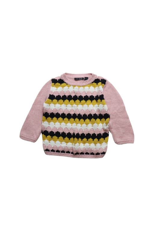 A Pink Knit Sweaters from mini kardi in size 18-24M for girl. (Front View)