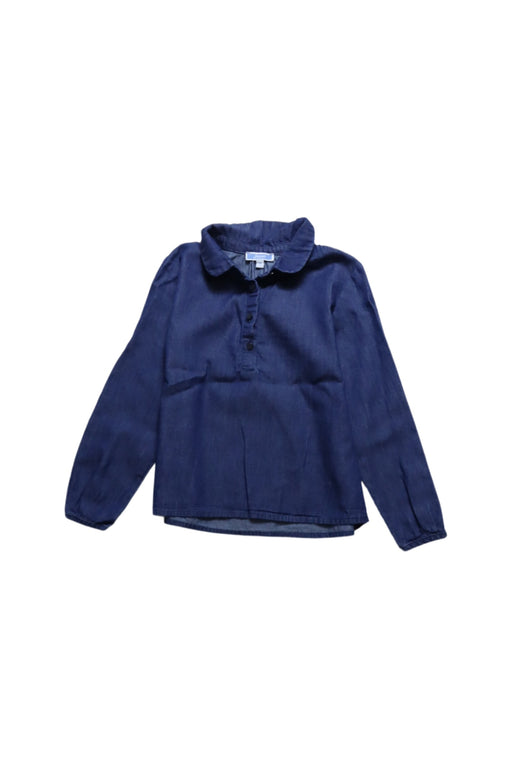 A Blue Long Sleeve Polos from Jacadi in size 5T for girl. (Front View)