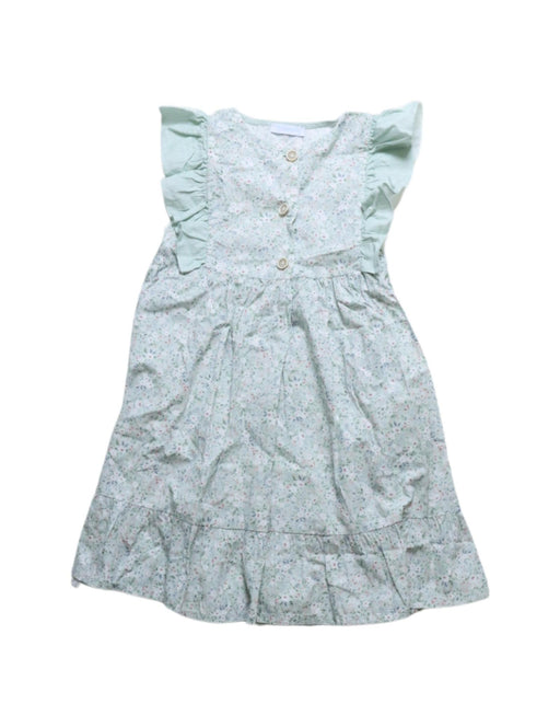 A Green Sleeveless Dresses from Laranjinha in size 4T for girl. (Front View)