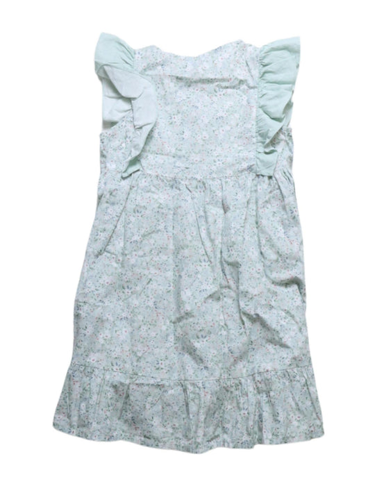A Green Sleeveless Dresses from Laranjinha in size 4T for girl. (Back View)