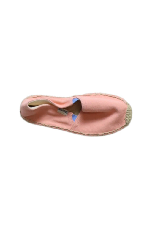 A Peach Espadrilles from Soludos in size 5T for girl. (Front View)