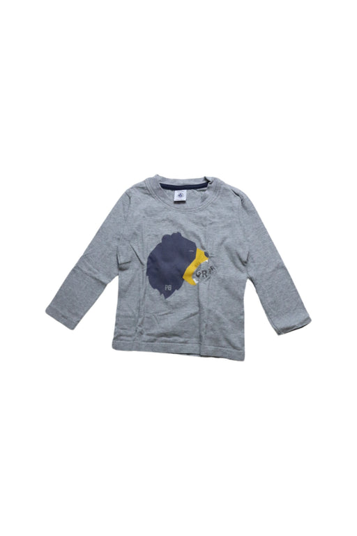 A Grey Long Sleeve T Shirts from Petit Bateau in size 3T for boy. (Front View)