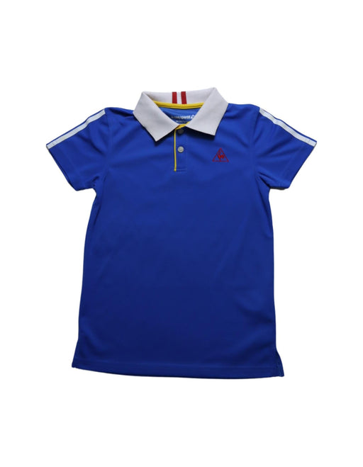 A Blue Short Sleeve Polos from Le Coq Sportif in size 10Y for boy. (Front View)