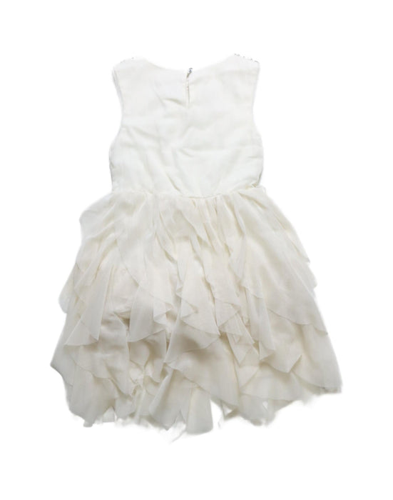 A White Sleeveless Dresses from Billieblush in size 4T for girl. (Back View)