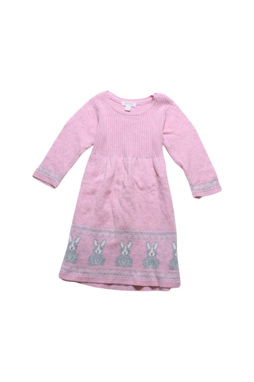 A Pink Sweater Dresses from Purebaby in size 12-18M for girl. (Front View)
