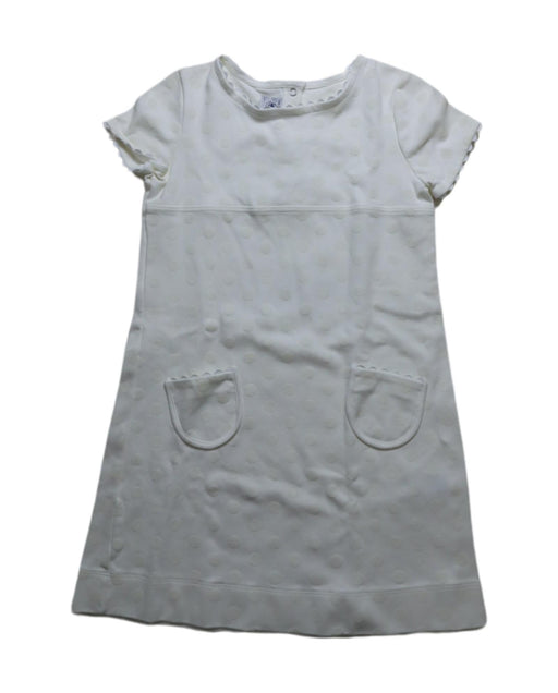 A White Short Sleeve Dresses from Petit Bateau in size 10Y for girl. (Front View)