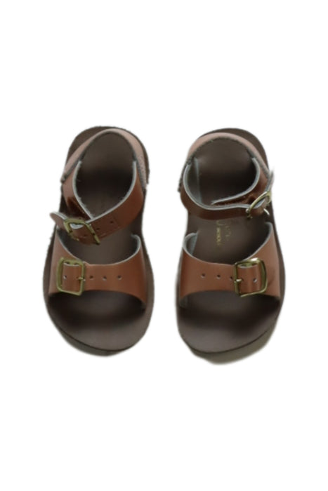 A Brown Sandals from Sun-San in size 12-18M for girl. (Back View)